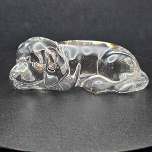 Princess House Lead Crystal Sleeping Puppy Dog Figurine West Germany Vintage